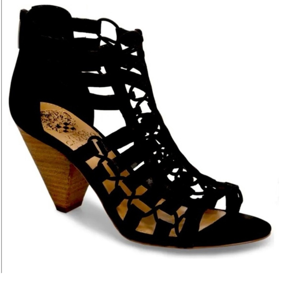 Vince Camuto - Elanso Wide Width Black Strappy Heels